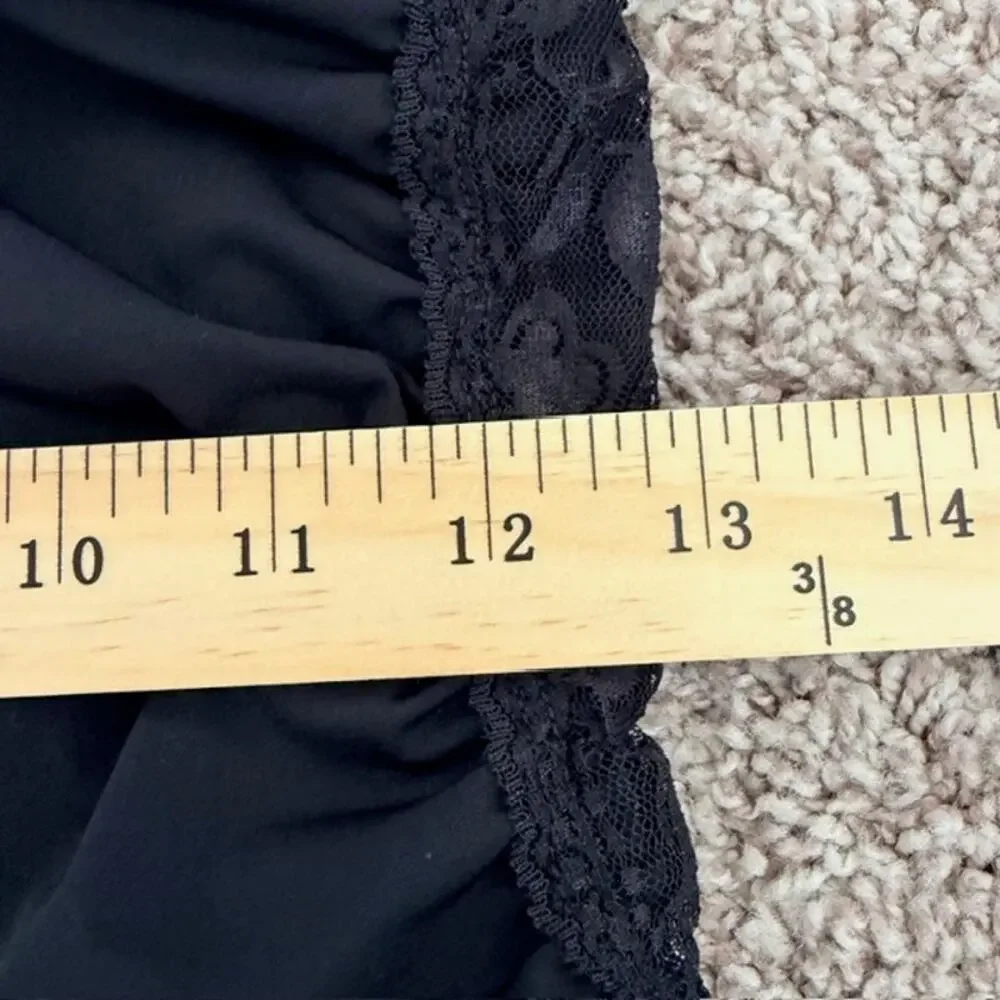Spanx Tankini Strapless Top Women 10 Black‎ Twisted Front Lace Detail Style 1373